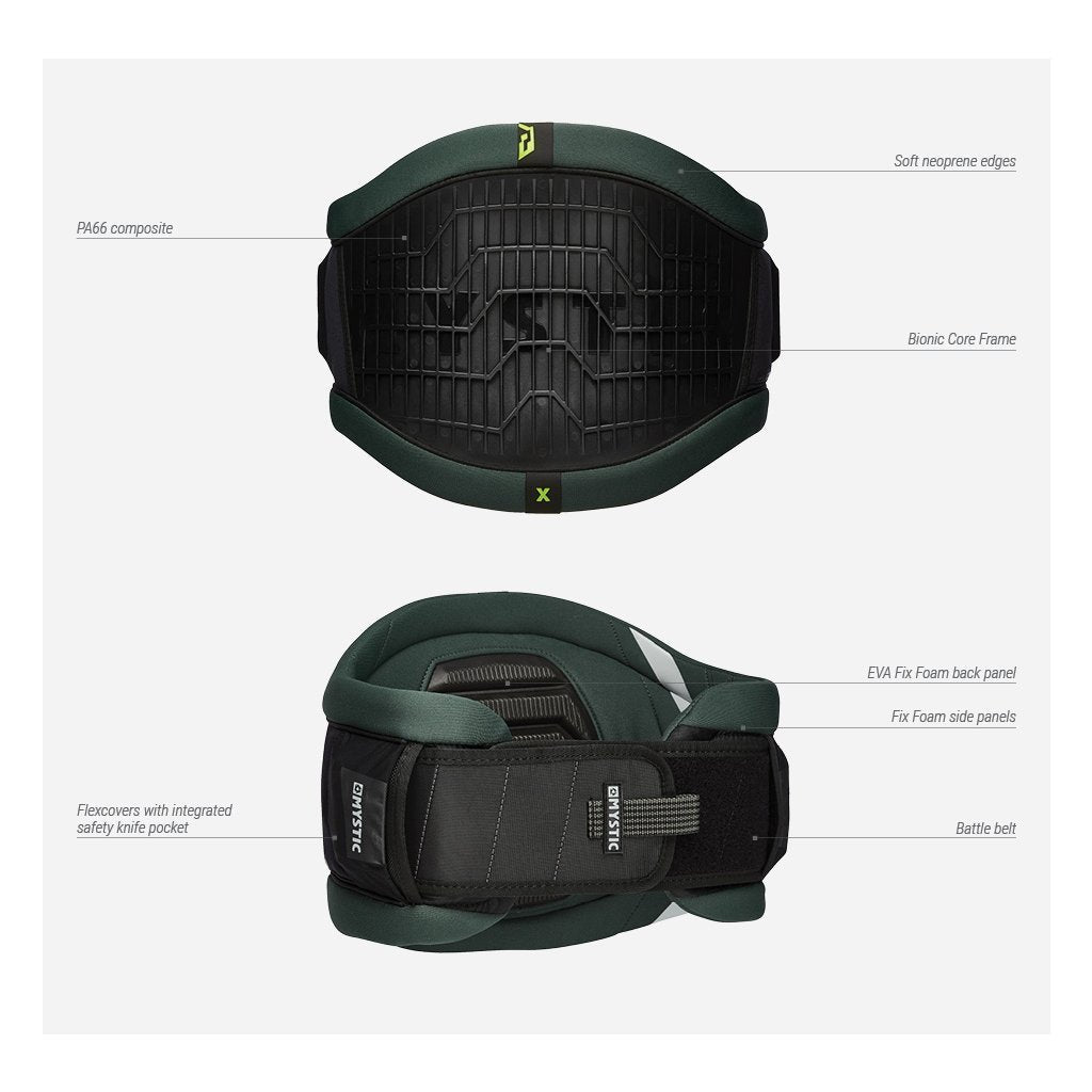 Mystic Kite trapéz Warrior X Waist Harness, Dark Grey (no hook)