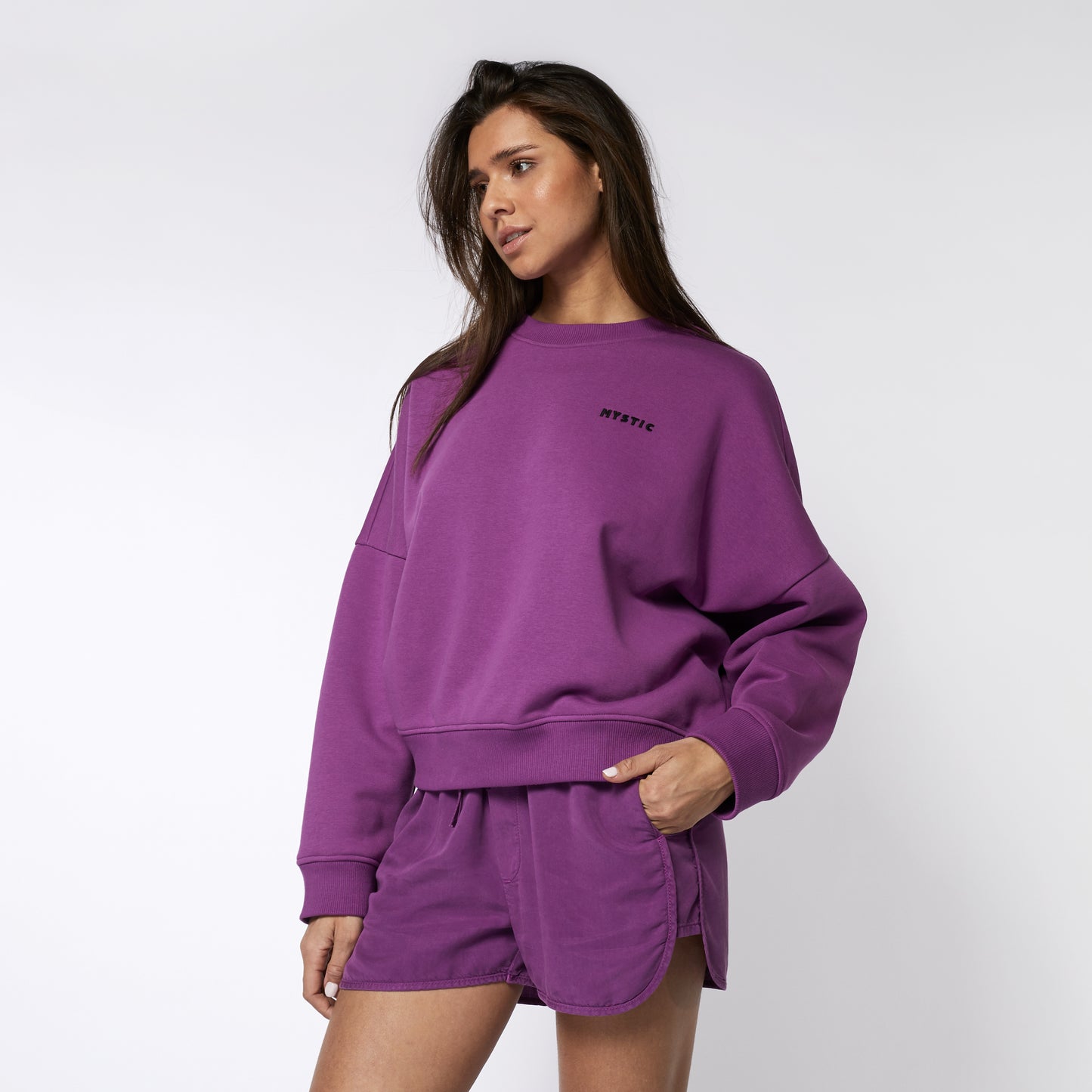 Dropped Shoulder Crew Sweat Women-70