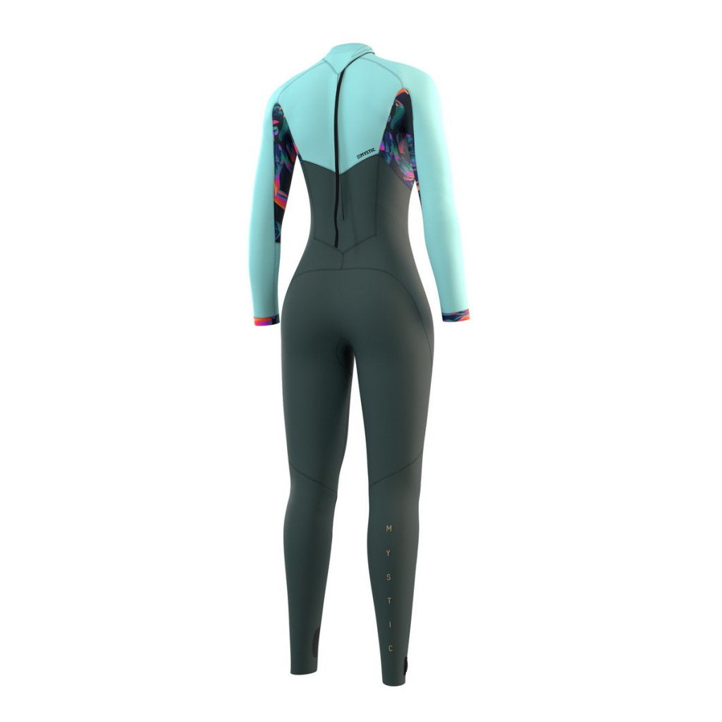 Mystic Dazzled Fullsuit 3/2 mm bzip Women wetsuit, Dark Leaf